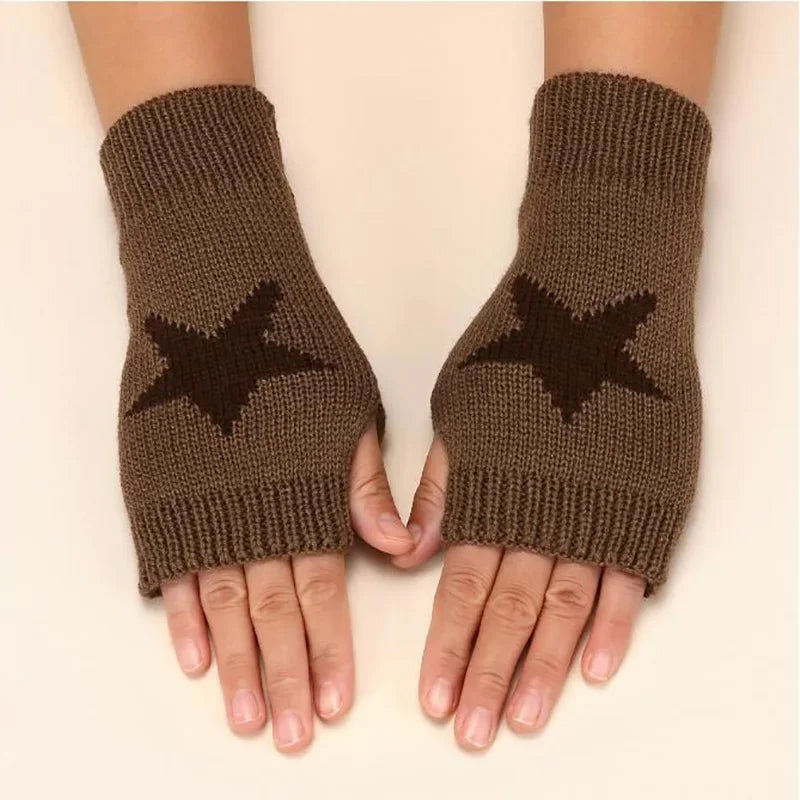 Women's Knit Half Finger Gloves - Y2K Style Fingerless Mittens - photo 14