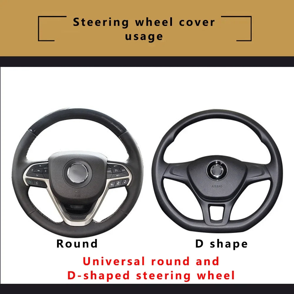38cm Elastic Car Steering Wheel Cover Ethnic Style Print Anti-slip Car Styling Car Steering-wheel Cover Interior Accessories