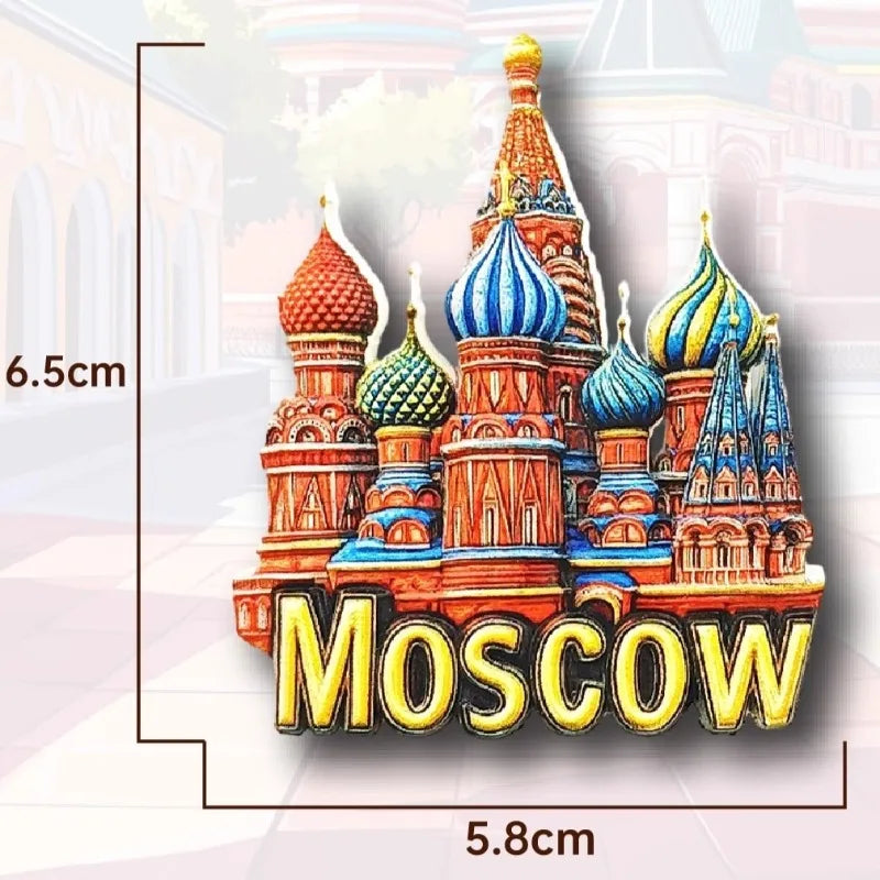 Russia Fridge Magnets Red Square Souvenirs Brown Bear St. Basil’s Cathedral Fridge Magnets Home Decor Wedding Gifts
