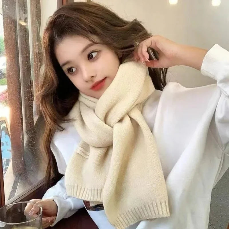 Unisex Solid Knit Scarf - Warm Windproof Neck Wrap - photo 4
