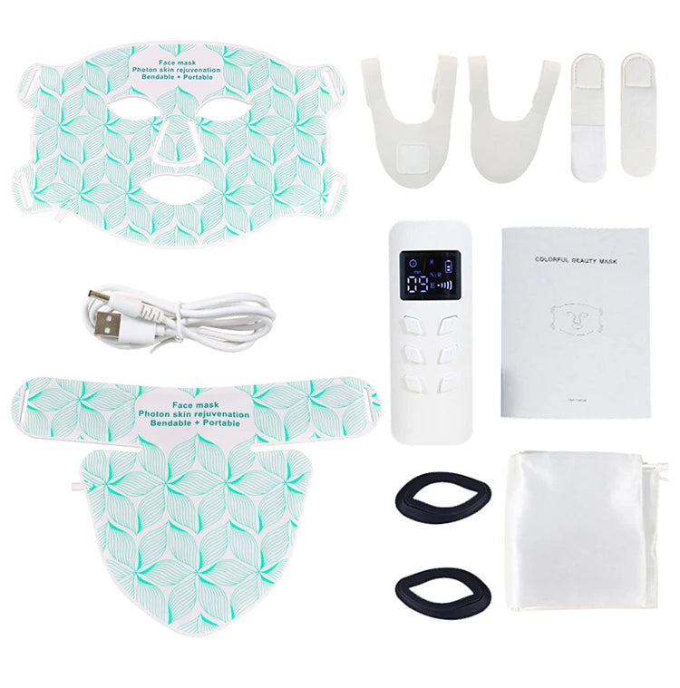 7 Colors + Infrared LED Face & Neck Mask – Red Light Therapy for Anti-Aging, Acne & Skin Tightening