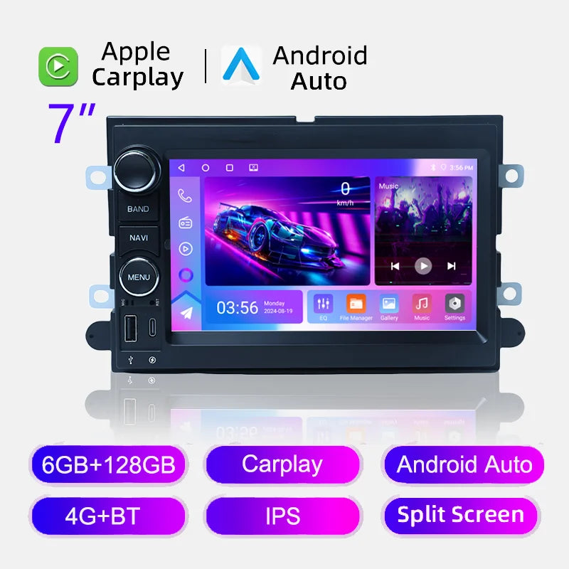 7" Car Stereo with Apple CarPlay & Android Auto, Compatible with Ford F150 F250 F350, Fusion, Mustang & Explorer