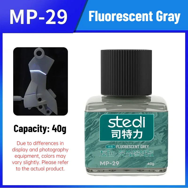 Stedi MP-20~MP-29 Fluorescent Panel Line Acrylic Paint 40g for Model Building Fluorescent Ink Panel Line Accent Color Assembly