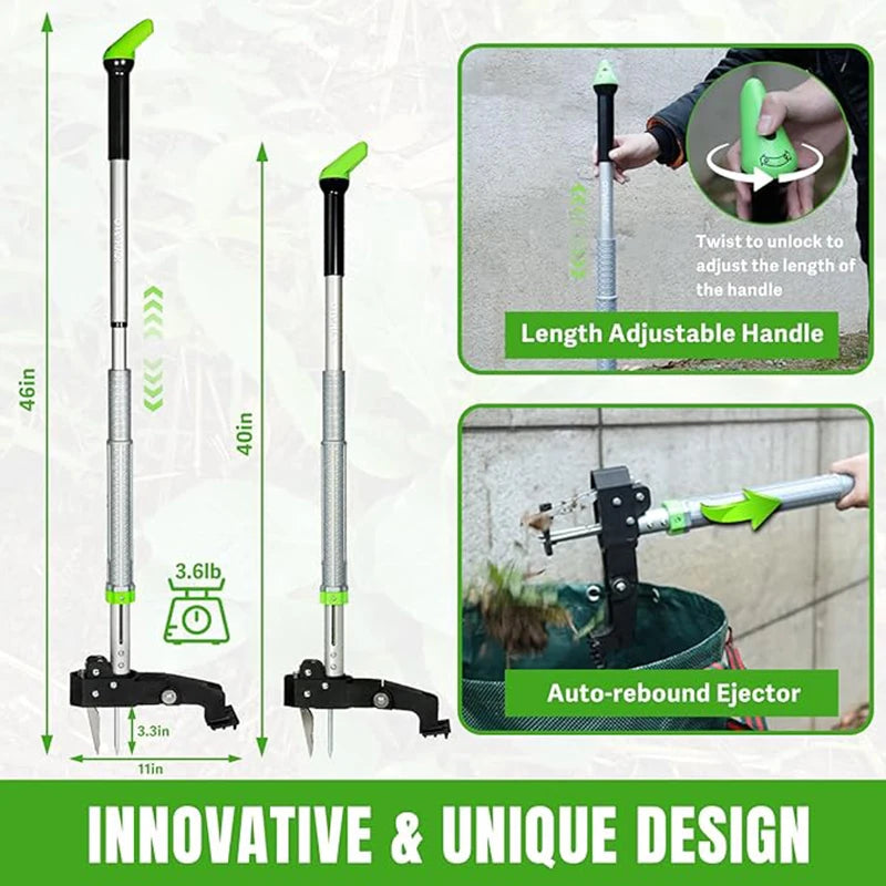 2025The Garden Manual Weeding Tool Smoothly Removes Weeds Without Bending Over With a Long Pedal sharp 4-paw Weeder