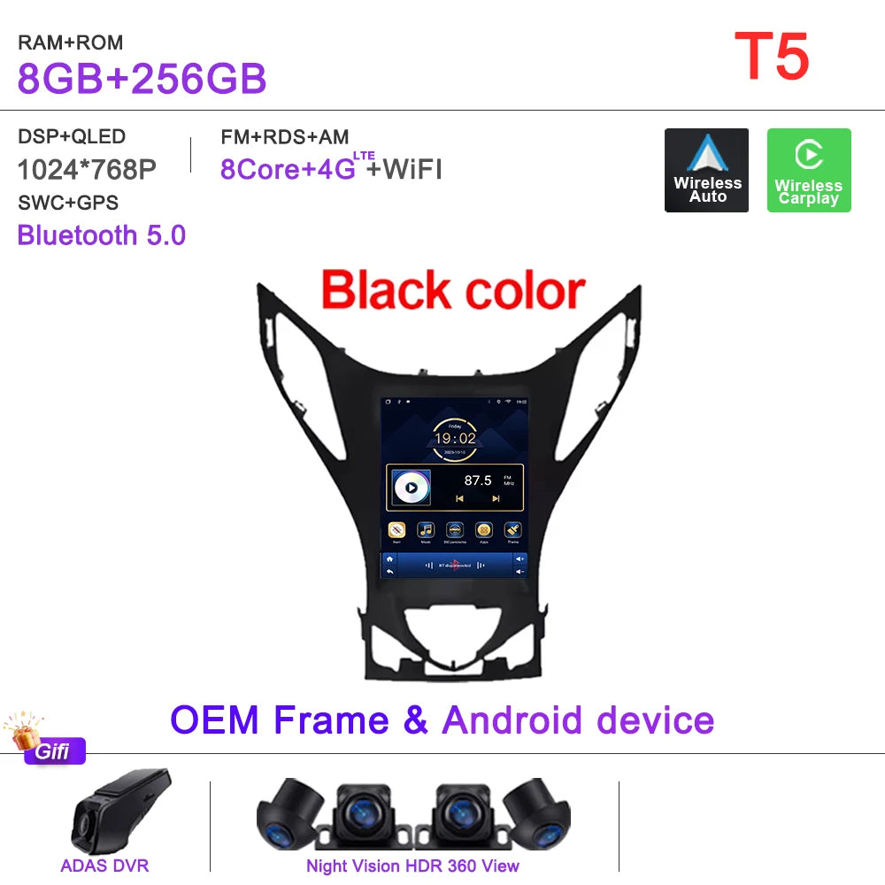 9.7" Car Stereo with Apple CarPlay & Android Auto, Compatible with Hyundai Azera (2011-2012)