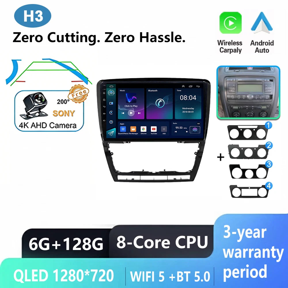 Car Stereo with Apple CarPlay & Android Auto, Compatible with Skoda Octavia 2 A5