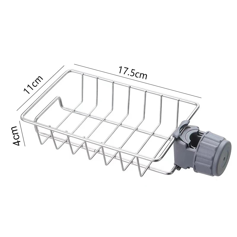 Kitchen Sink Faucet Rack - Sponge, Soap and Towel Holder with Drain - photo 9