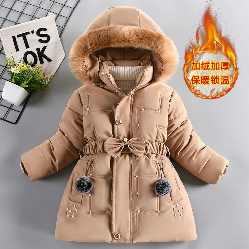 Girls' Hooded Winter Coat with Belt - Plush Lined Heavy Jacket - photo 19