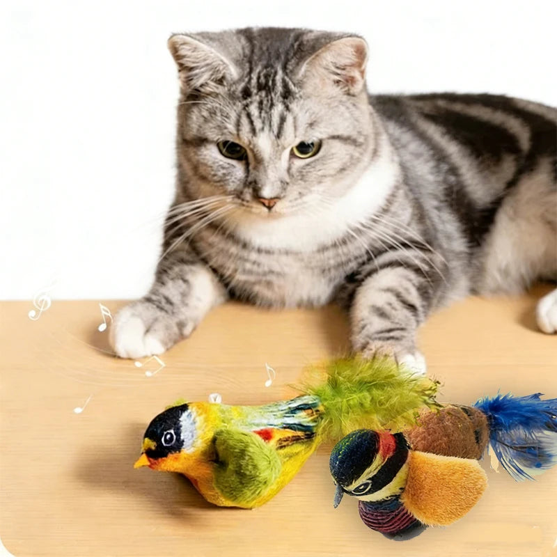 Birds Cat Toys Indoor Interactive Cat Toy for Cats Chasing Teasing Toy Sounding Catnip Cat Teaser Toy Self-hilarity Wall Hanging