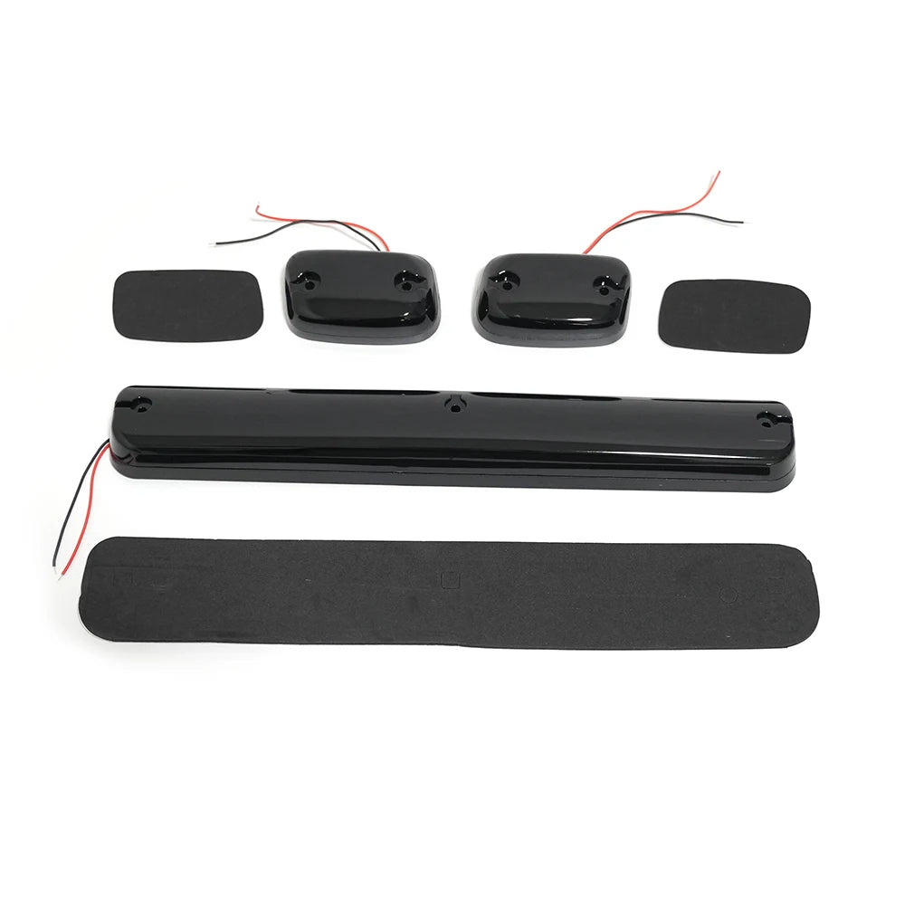 3PCS Smoke Cab Roof Running Amber Side Clearance Dome LED Lights For Chevy Silverado G/M C Sierra 07-13 Auto Warning Drving Lamp