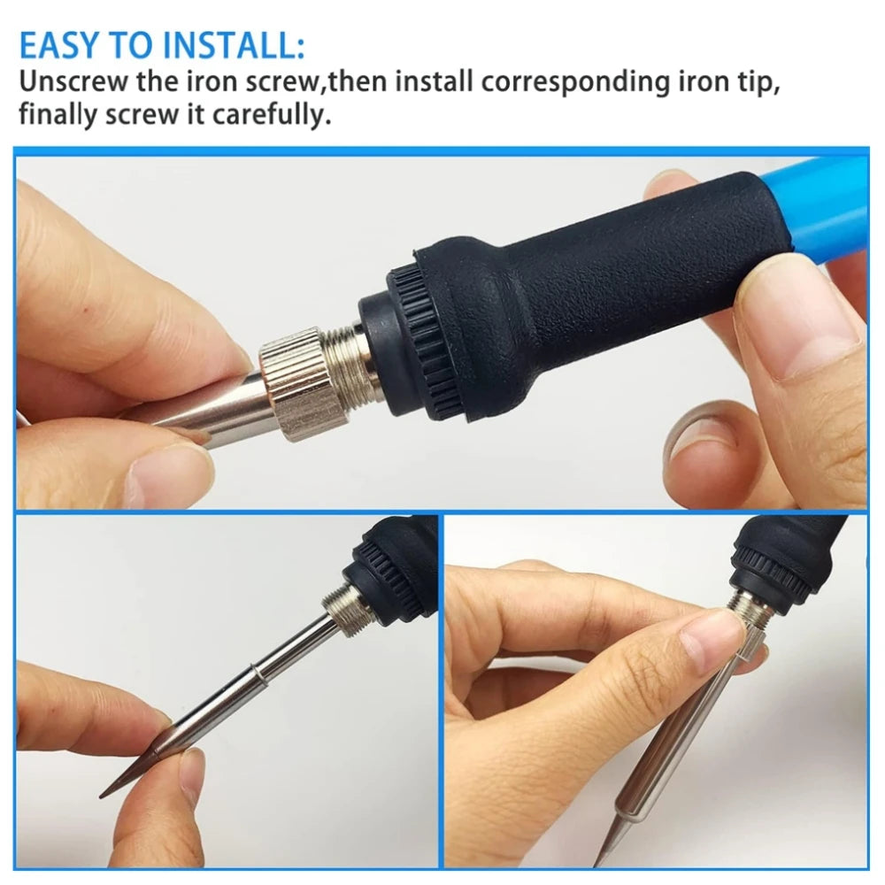 5pcs 900M Soldering Iron Tips Set, Copper Core Electric Soldering Bits for 936 Soldering Station