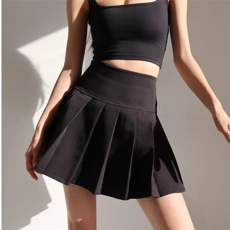 Mini Skirts Womens 2026 Summer Japanese School Pleated Skirts High Waist Kawaii Cute Skirt Uniform Harajuku