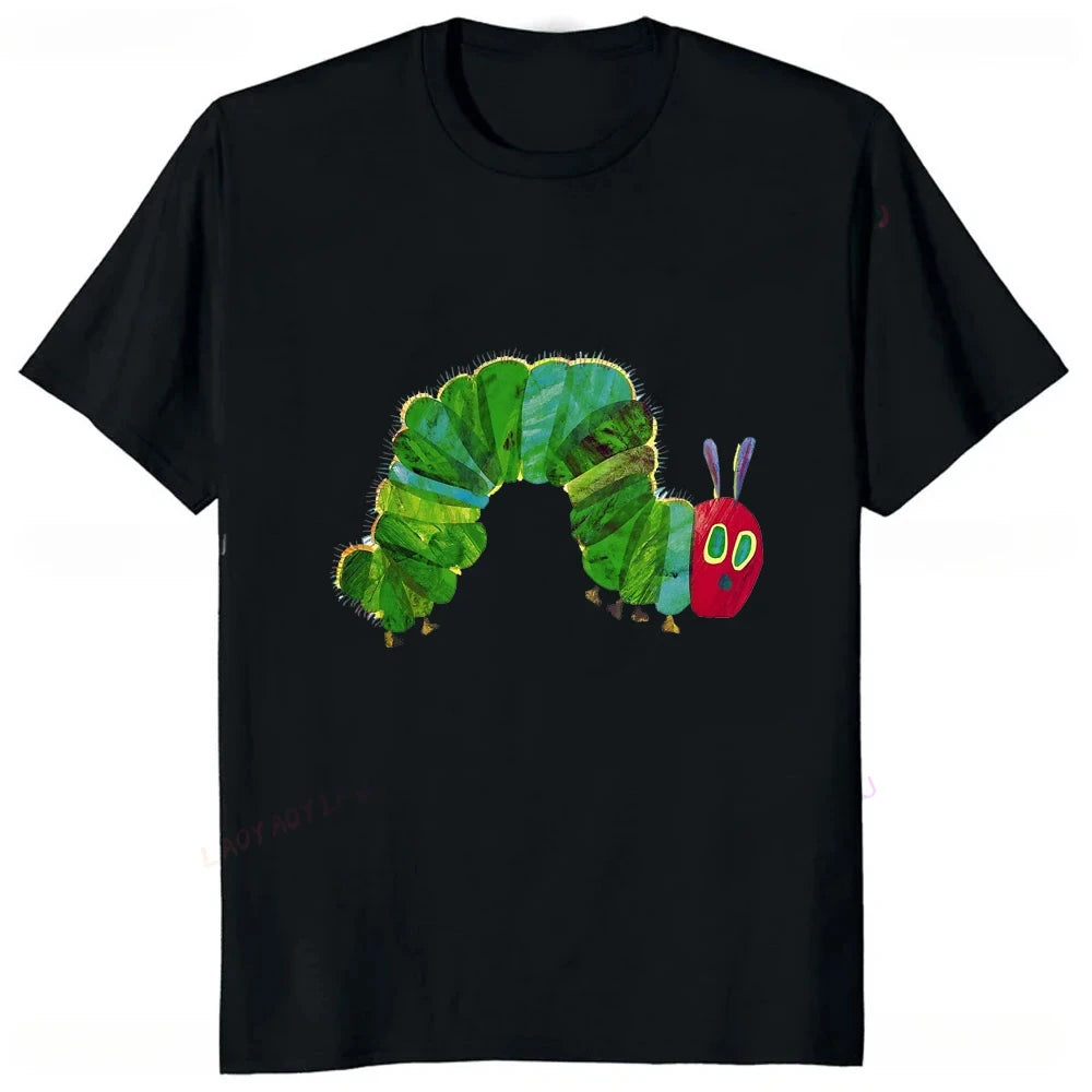 The Very Hungry Caterpillar Cartoon Printed  Tshirt Summer Style Casual Fashion Couples Clothing Y2K Harajuku Unisex Tees