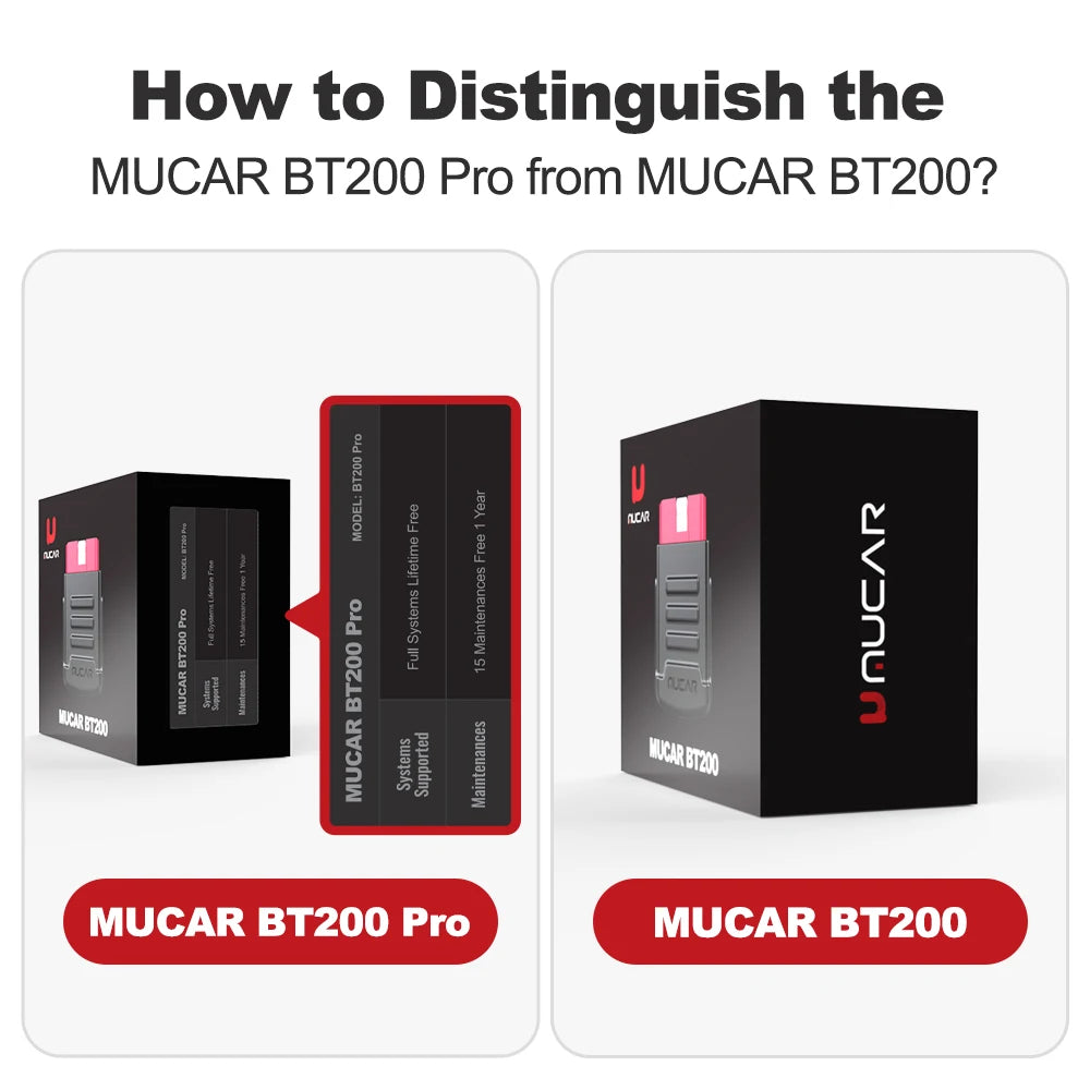 MUCAR BT200 Pro OBD2 Car Diagnostic Scanner with Full System Support