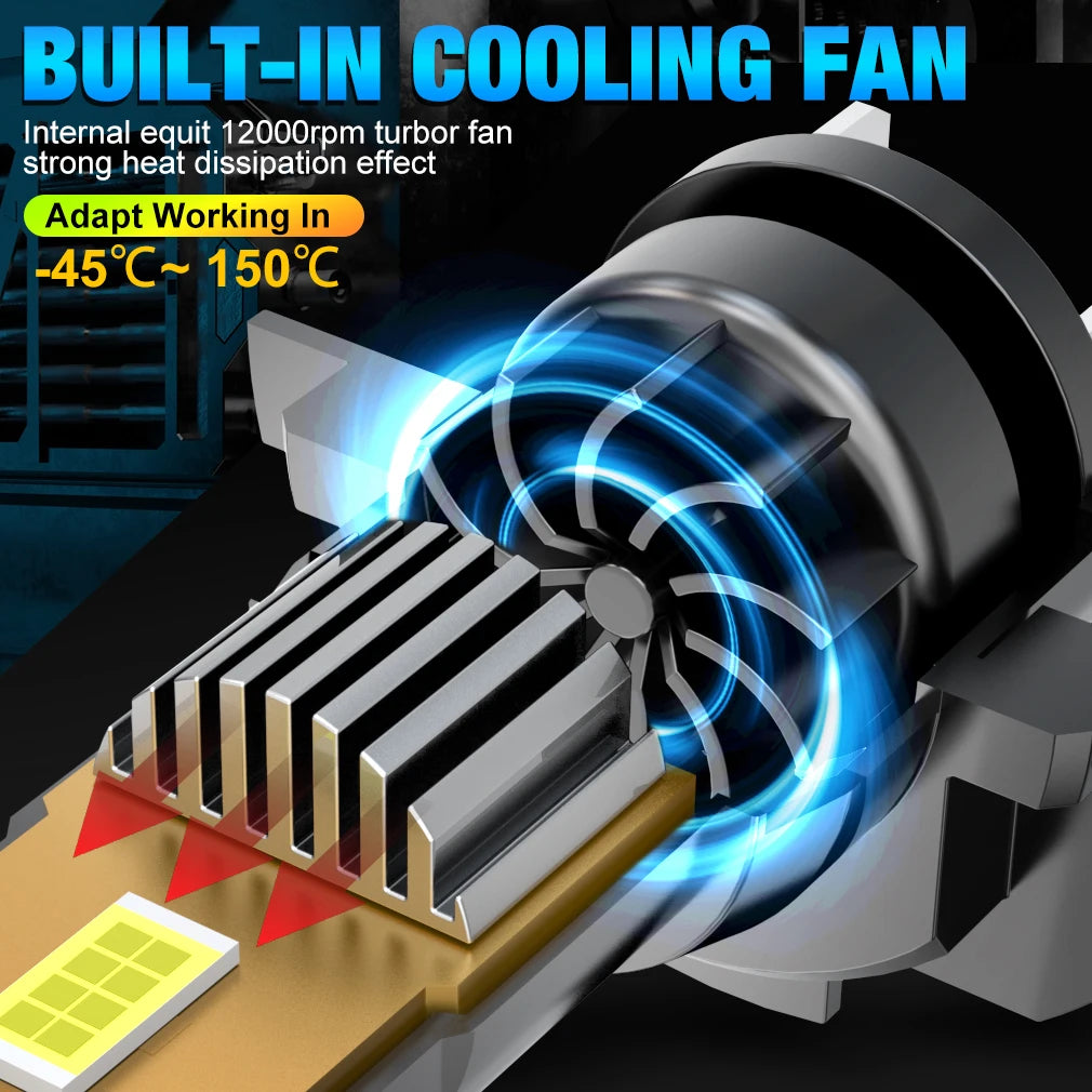 XSTORM H7 LED Lights Bulbs 150W 60000LM H1 LED Headlights Canbus H4 LED Headlights Car Turbo Lamps  6000K 12V Automobile ﻿ ﻿
