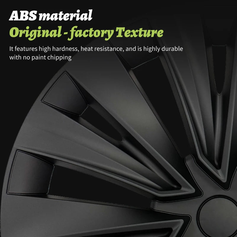 4PCS for Model Y 2020-2024 4PCS 19 Inch New Turbine Style Matte Black Hubcap Cover Hub Cap Replacement Wheel Cap for Tesla