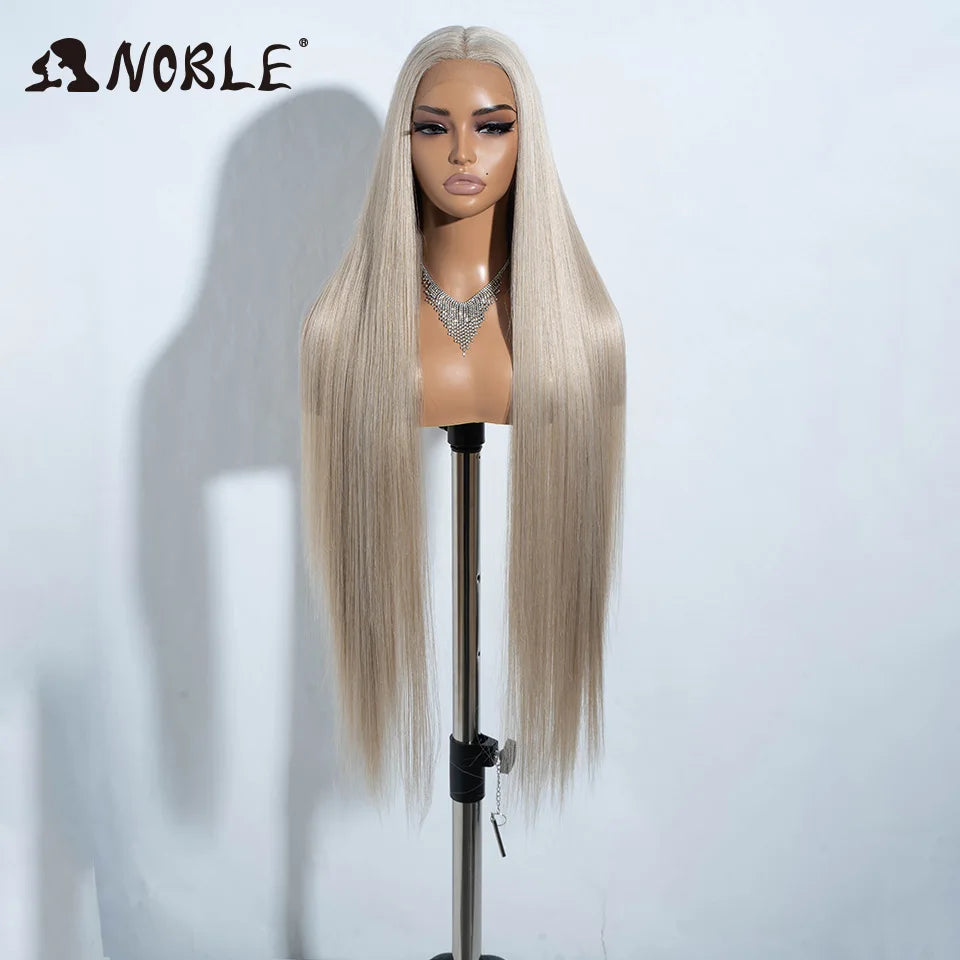 Noble Synthetic Lace Front Wig Cosplay 38 Inch 13X4X1 Straight Lace Front Wigs For Women Blonde Wigs High Density Lace Wig