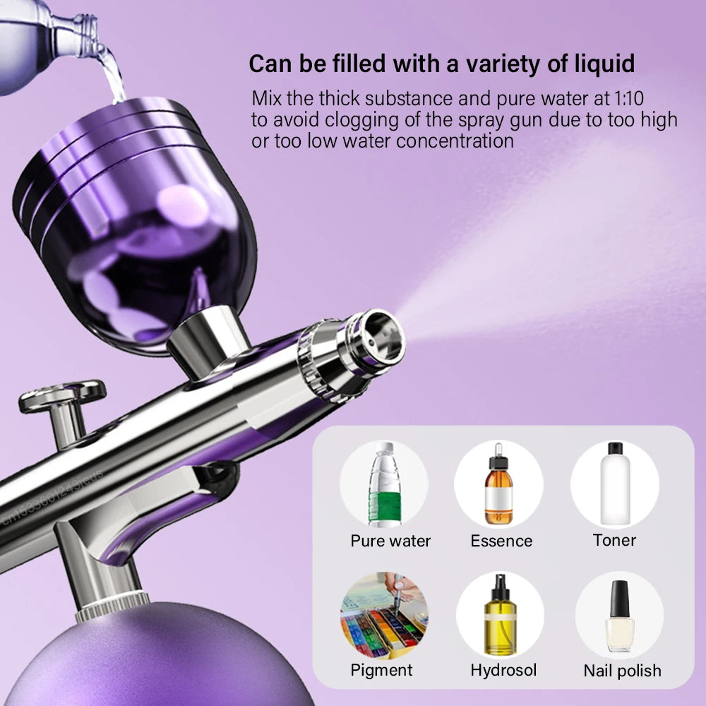 Portable Airbrush Nail With Compressor Airbrush Rechargeable Wireless Handheld Spary Gun for Nails Art Painting Craft