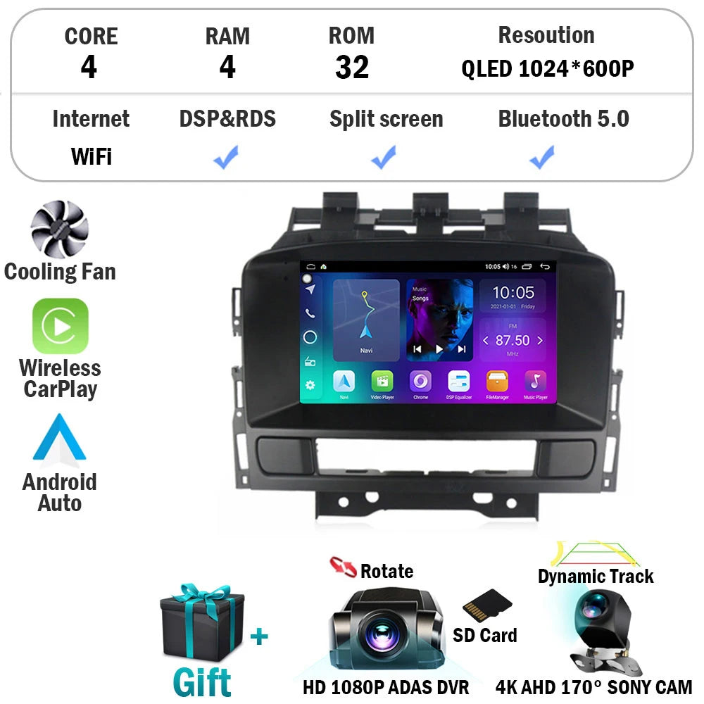 Car Stereo with Apple CarPlay & Android Auto, Compatible with Buick Excelle GT XT & Opel Astra J