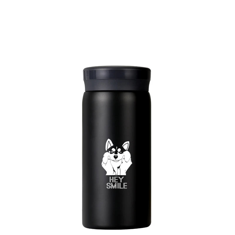 200/300ML 316 Stainless Steel Pocket Mini Thermos Custom LOGO Black Hot Water Bottle Vacuum Flask For Ice Coffee Travel Cup