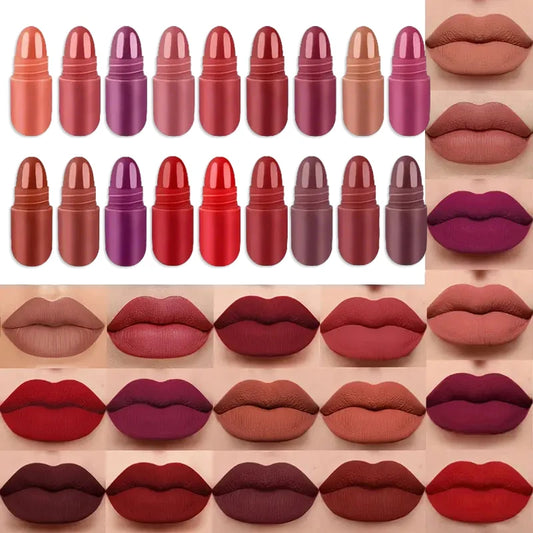18 Piece Mini Lipstick Set - Matte Capsule Lipsticks, Lip Gloss and Lip Liner