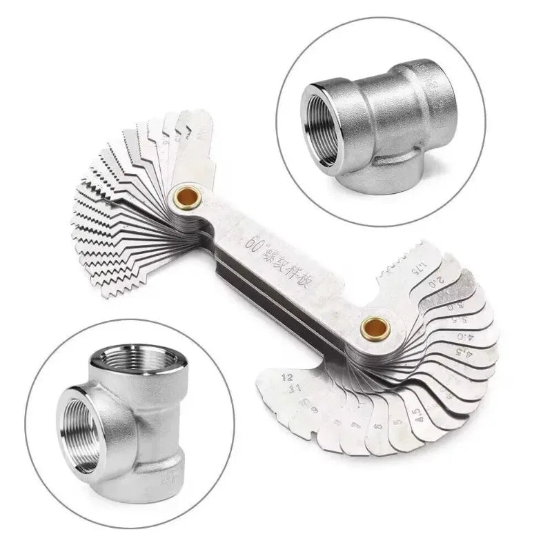 55/60 Degree Metric Inch Thread Plug Gauge Gear Tooth Screw Pitch Gauges Measuring Center Metrisch Thread Measurement Tools