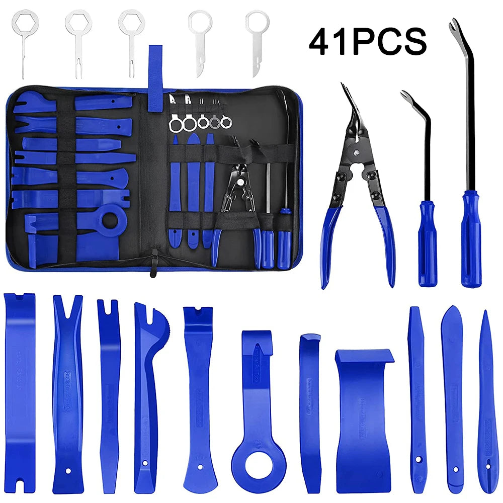 Car Trim Removal Tool 41/11/5Pcs Trim Puller Tool Kit Pry Tools Set for Trim Clip Pliers Fastener Plastic Rivets Removal Kit