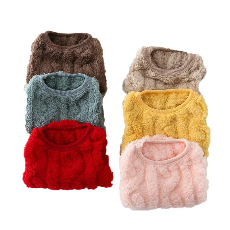 Knit Sleeve Cat and Dog Hoodie - Warm Fleece Sweater for Small Dogs