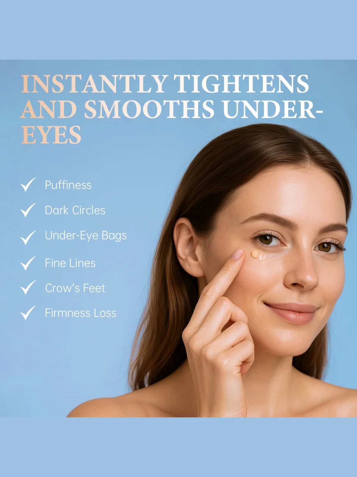 Pentapeptide Complex Instant Firming Eye Cream  With Caffeine For Dark Circles Puffiness Repair Eye Serum Smooth Skin Care