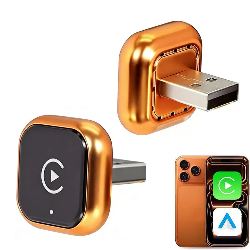 2026 Mini Wireless CarPlay Adapter Upgrade Wired to Wireless for CarPlay & Android Auto Plug and Play Fast Auto-Reconnect Stable