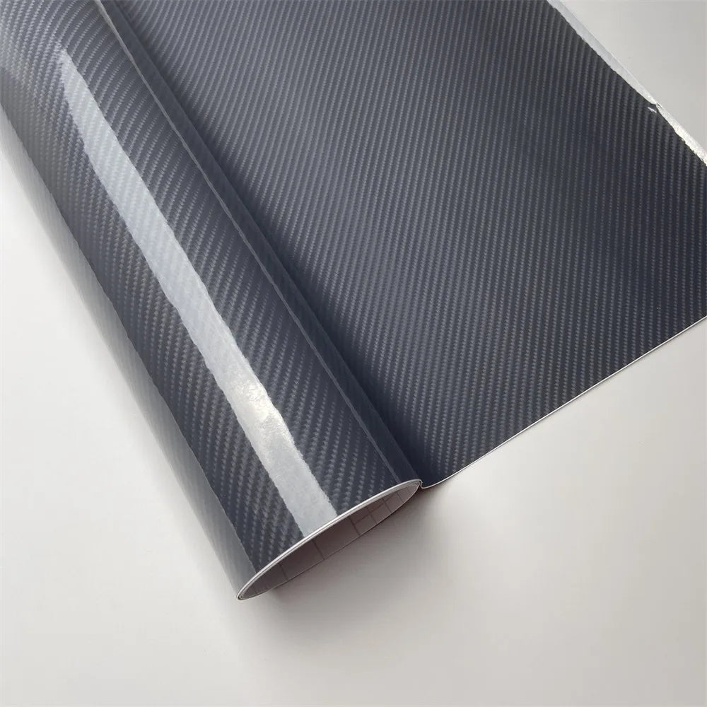 Glossy 6D Carbon Fiber Vinyl Wrap Self-Adhesive Film Motorcycle Bike Sticker Grey Silver Red Black 6D Carbon Car Adhesive Vinyl