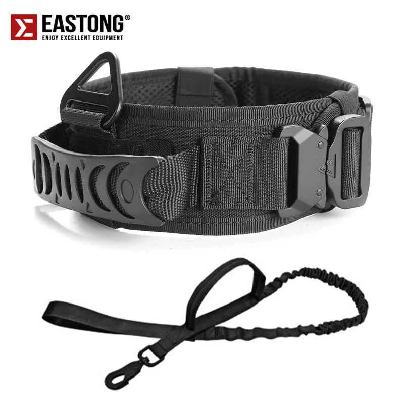 Tactical Reflective Dog Collar - Metal Buckle & Handle