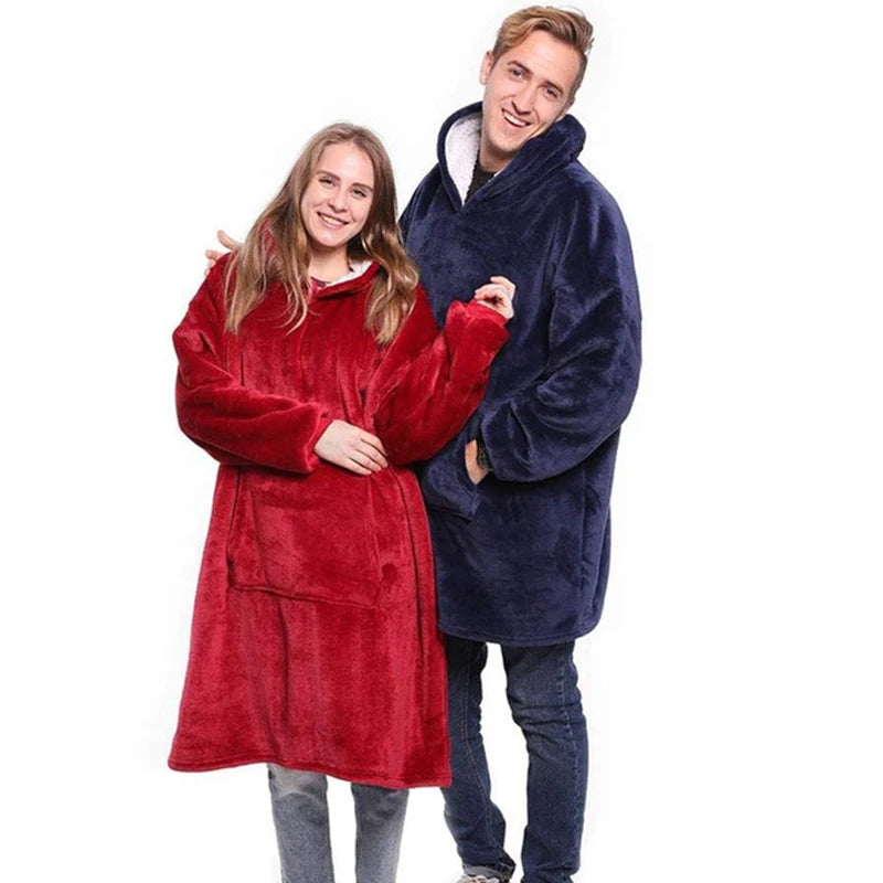 Oversized Sherpa Blanket Hoodie - Wearable Flannel Blanket - photo 3
