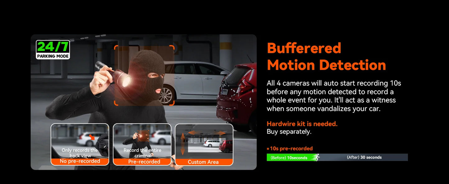 Vantrue N5 DashCam 4 Channel WiFi 360° All Sides  STARVIS 2 IR Night Vision Voice Control GPS Car Dash Cam Support 512GB Max