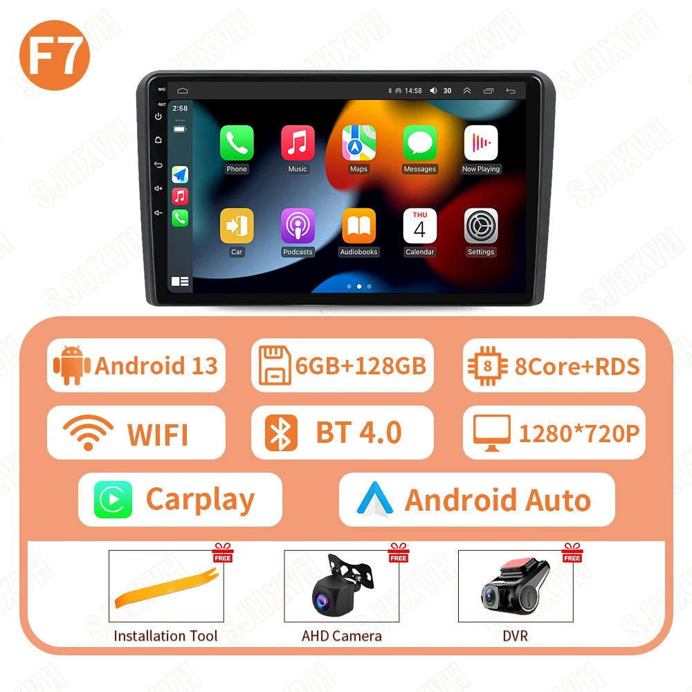 Car Stereo with Apple CarPlay & Android Auto, Compatible with Audi A3 8P