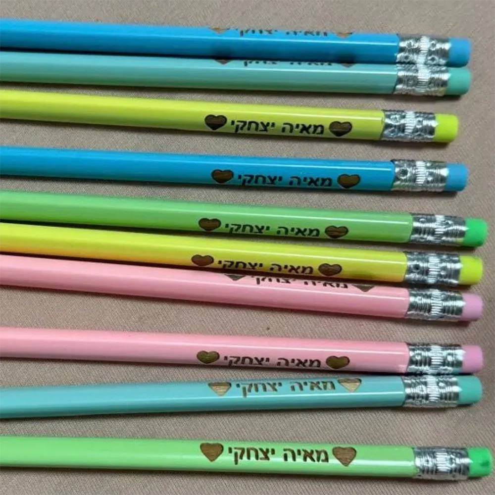 10 pcs Personalised name laser custom engraved pencils case case back to school for party home decoration supplies favors funny