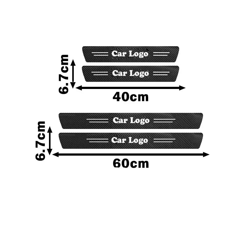 Car Door Threshold Scuff Plate Carbon Fiber Decals Stickers For Toyota RAV4 Corolla Camry Frontier Supra C-HR Hilux Tacoma Prado