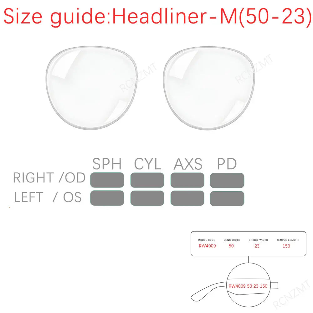 For Ray Ban Meta Lens Replacement Transitions RW4006/4008 Wayfarer Headliner Anti Blue Prescription Lenses Accessories