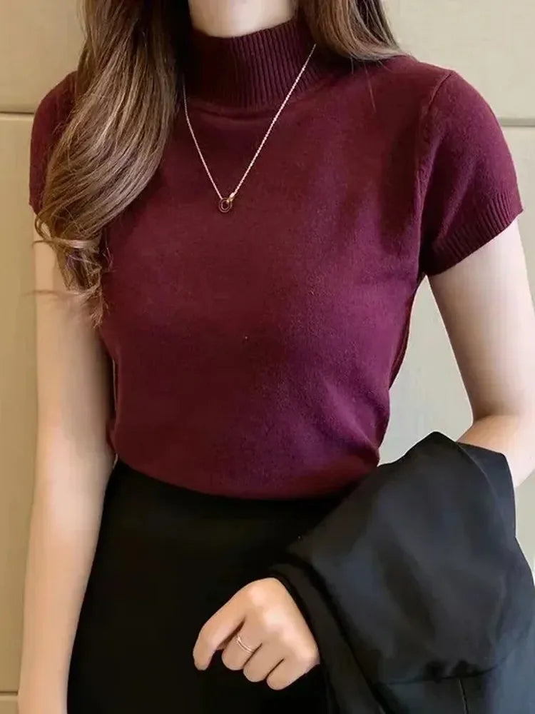 Women's half-high neck knit top — view 2 of 20