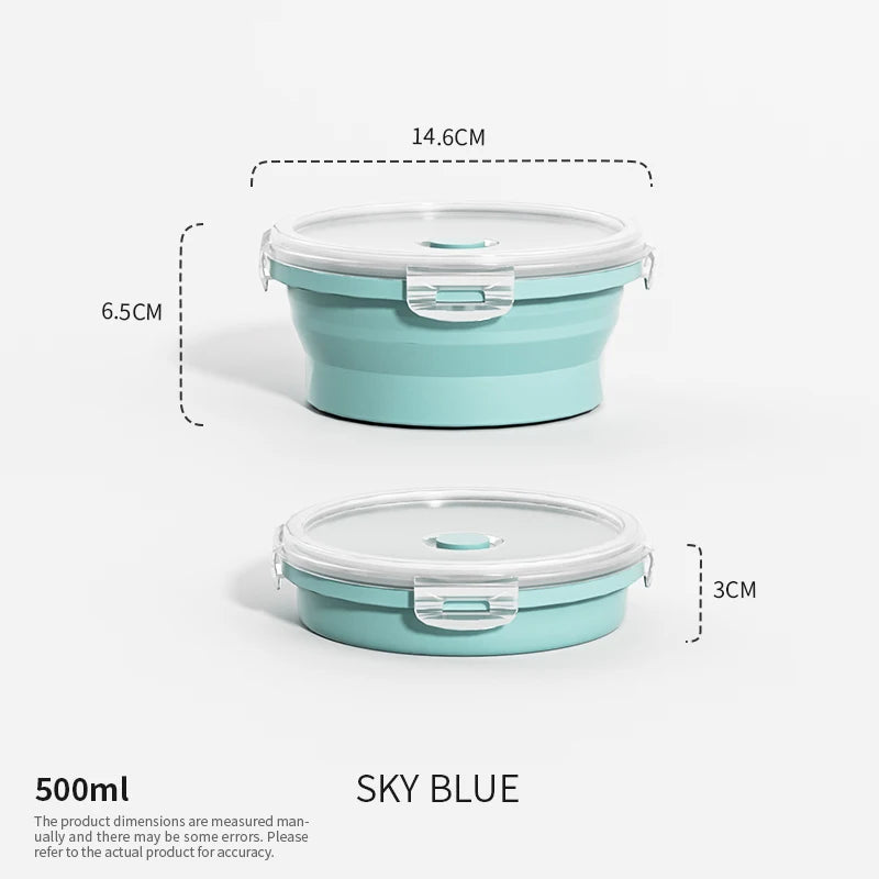 Collapsible Silicone Lunch Box - Stackable Food Storage Containers