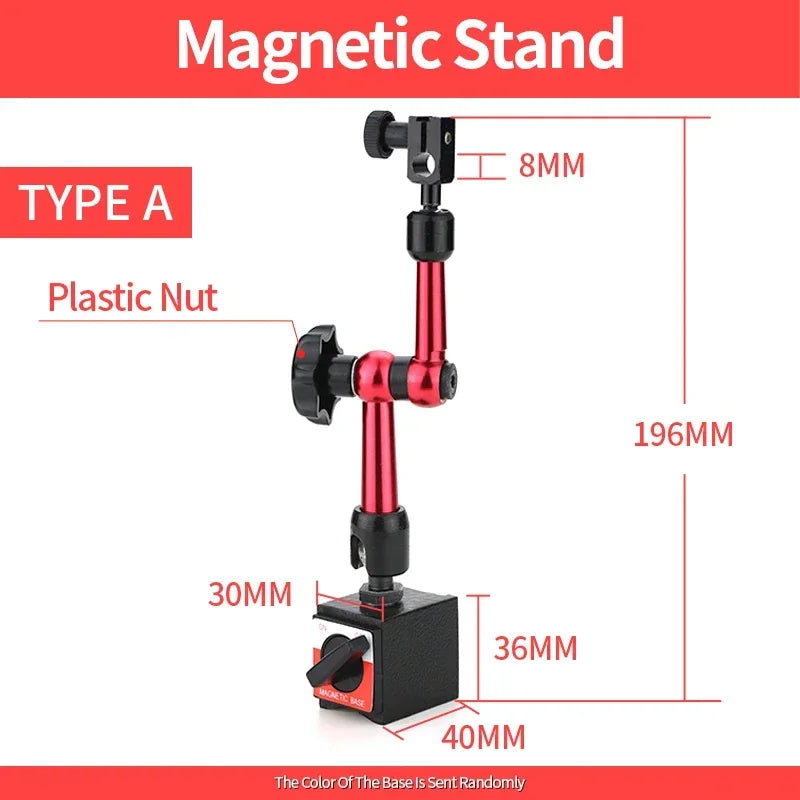 Lever Dial Indicator Magnetic Holder Measuring Probes Indicator Stand Magnetic Base Comparator Watch Tools Micrometer Dial Gauge