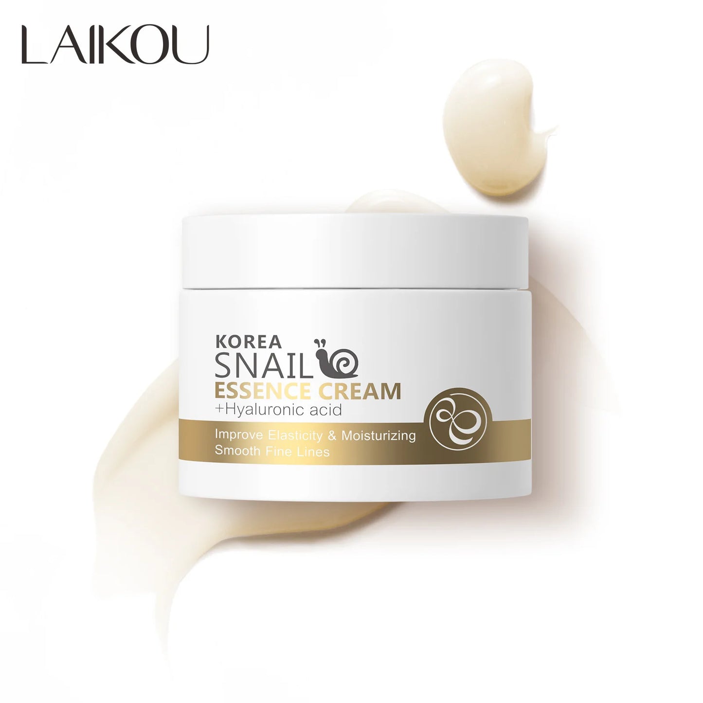 Crema facial de caracol LAIKOU, crema hidratante con ácido hialurónico, suero suavizante y nutritivo, crema de día para el cuidado facial.