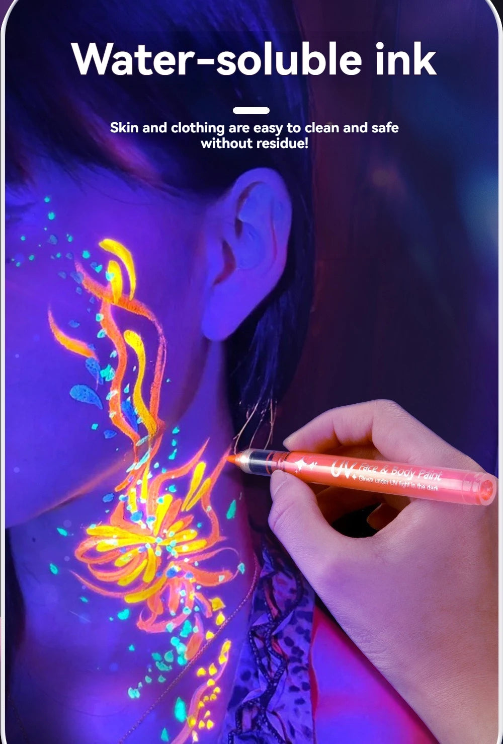 8 Colors/set Neon UV Fluorescent Acrylic Paint Pens, Paint Markers, Glow in The Dark Bright DIY Luminous Marker Pen Art Supplies
