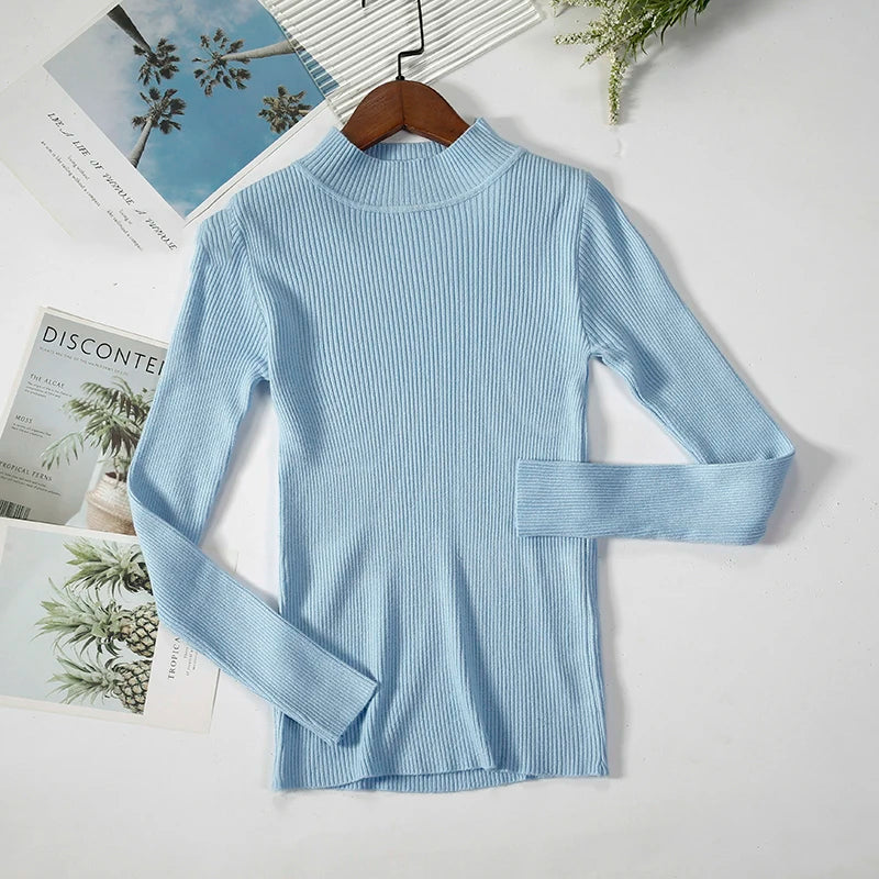 Women's Soft Turtleneck Sweater — Cotton Blend Knit