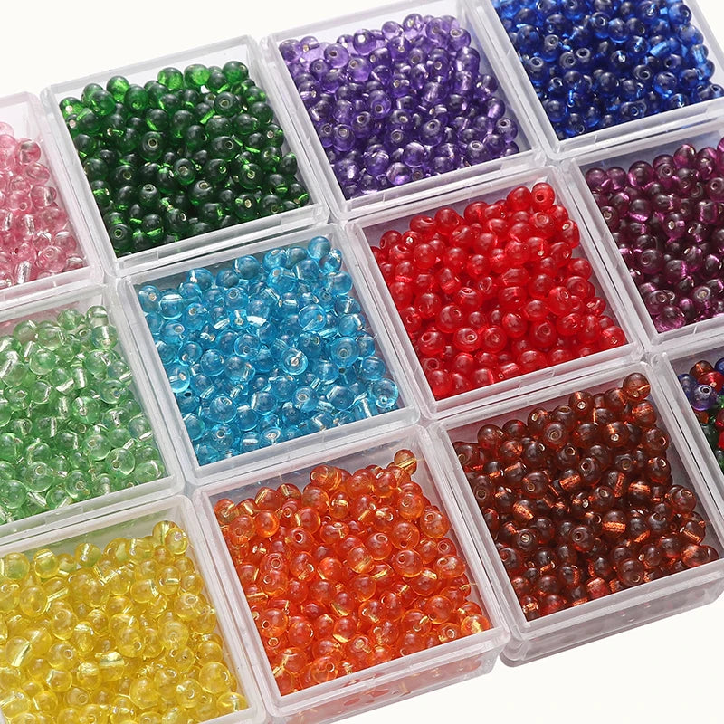 110pcs 4mm Silver Lined Seed Beads Water Drop Shape Czech Glass Beads For DIY Jewelry Making Crafts Charms Bracelets Accessories