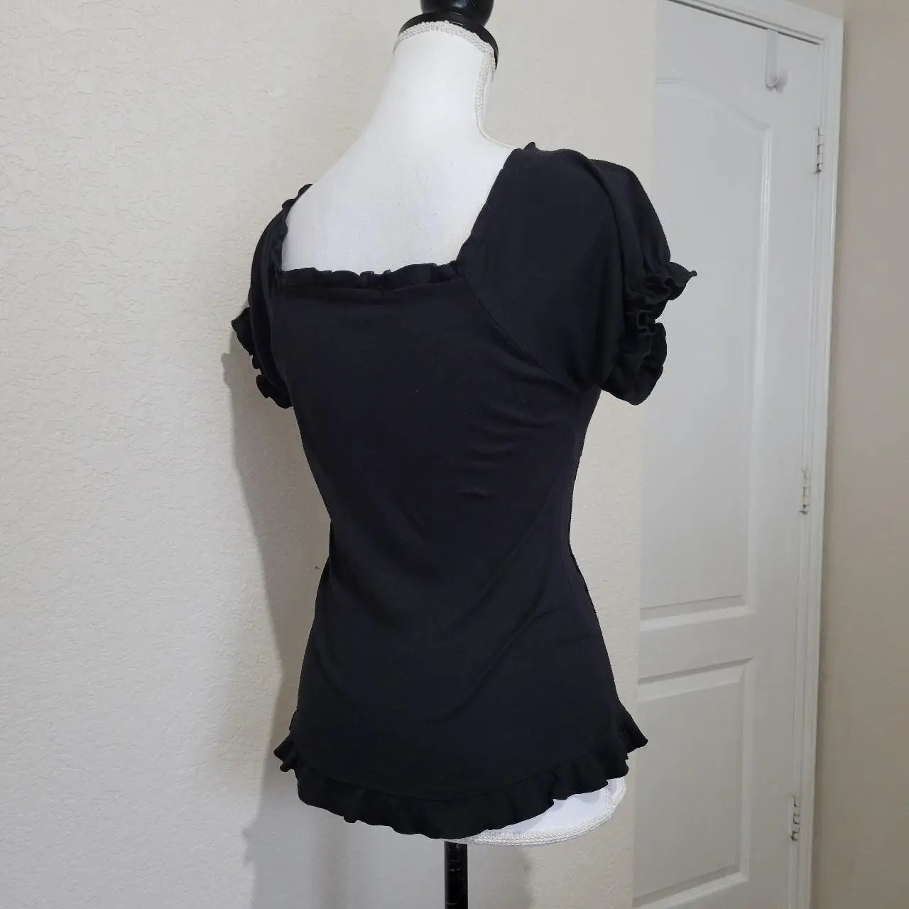 Women's Vintage Bow Blouse — Short-Sleeve Square-Neck Slim Chic Top