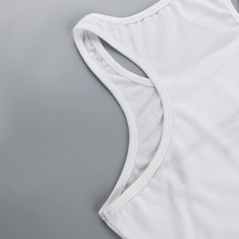 New 2026 Spring Women Sexy Tank Tops subtranslucent slim Tops Letter Printed White Women's Racerback Vest Summer Clothes