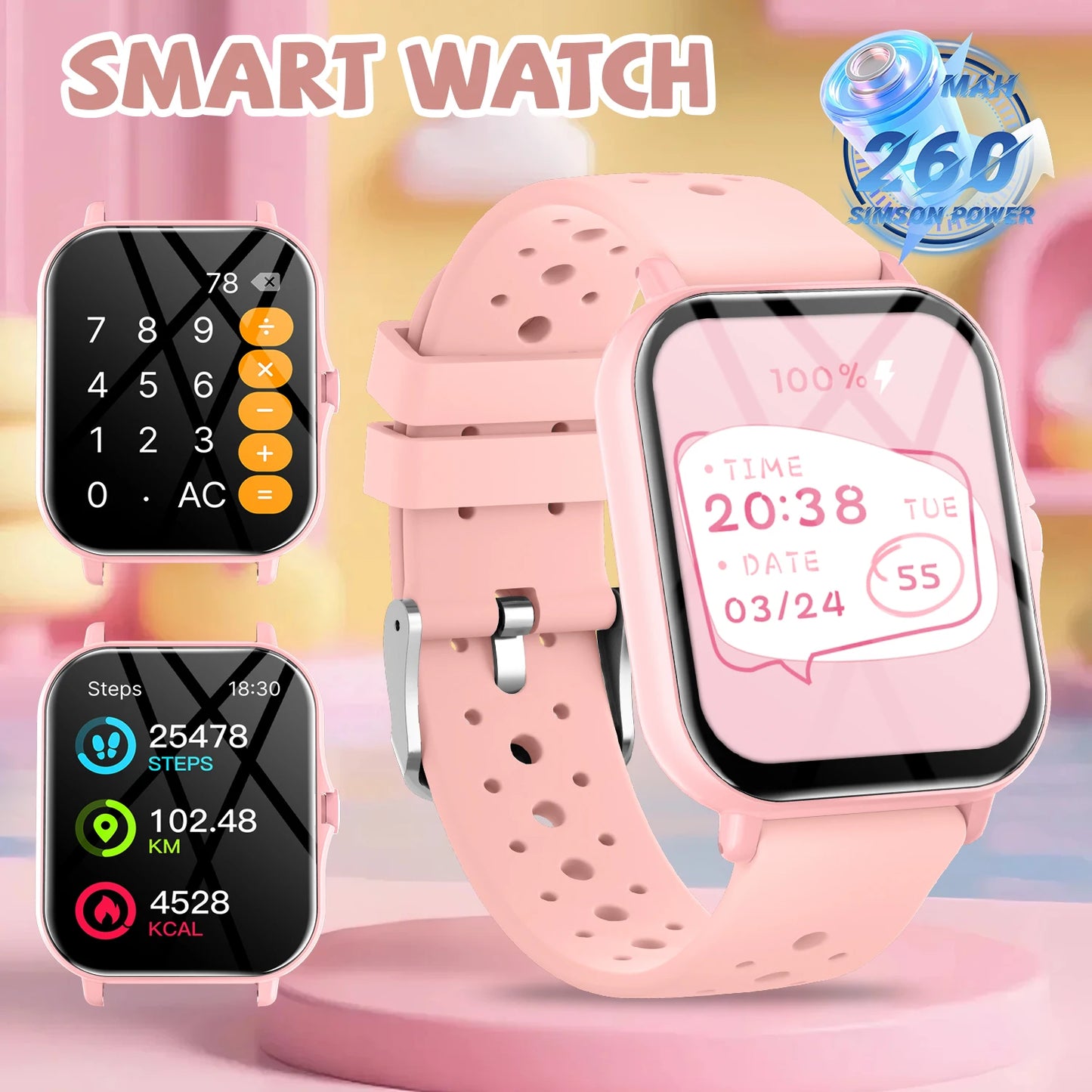 NEW Hot Smart Watch 1.83''HD Screen Camera Music Control Multi-mode Sports Bluetooth Call for Android/IOS 2026 Kids Gift Choice