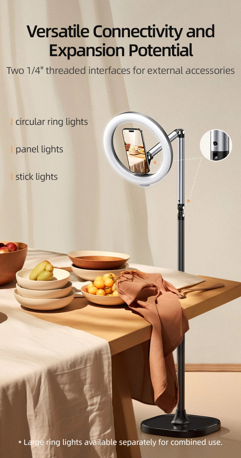 Original Telesin P3-DS-01 P3-FS-01 Adjustable Desktop Stand For Phone And Camera With Flexible Arm And Stable Base Design