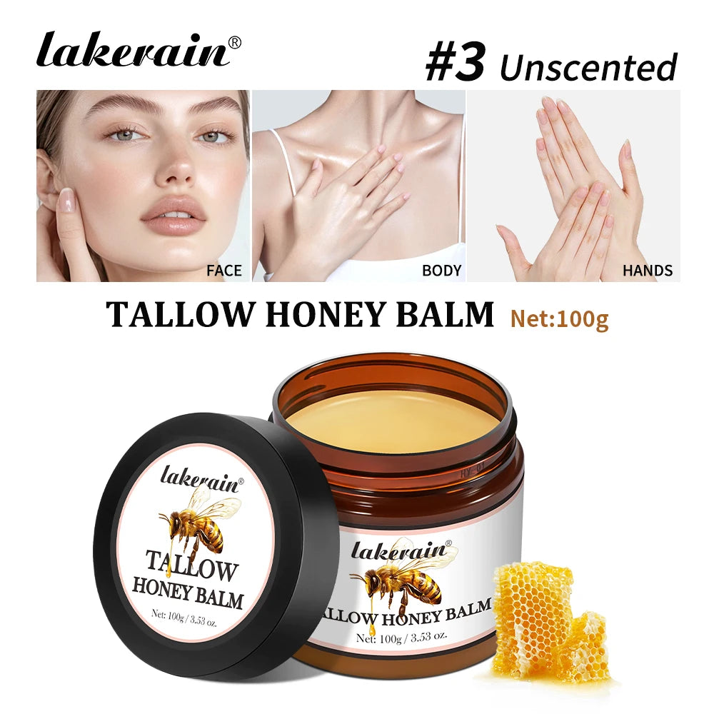 Tallow & Honey Balm for Dry, Itchy Skin - Moisturizing Face & Body Cream